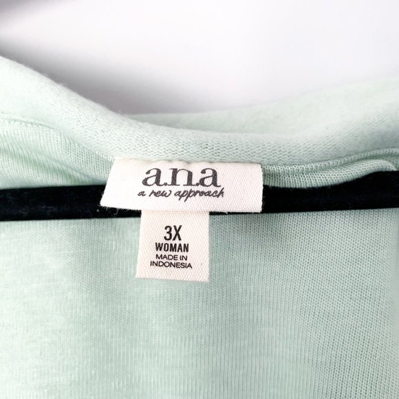 A.N.A. Mint Green Off The Shoulder Sweatshirt Blouse - Picture 2 of 6